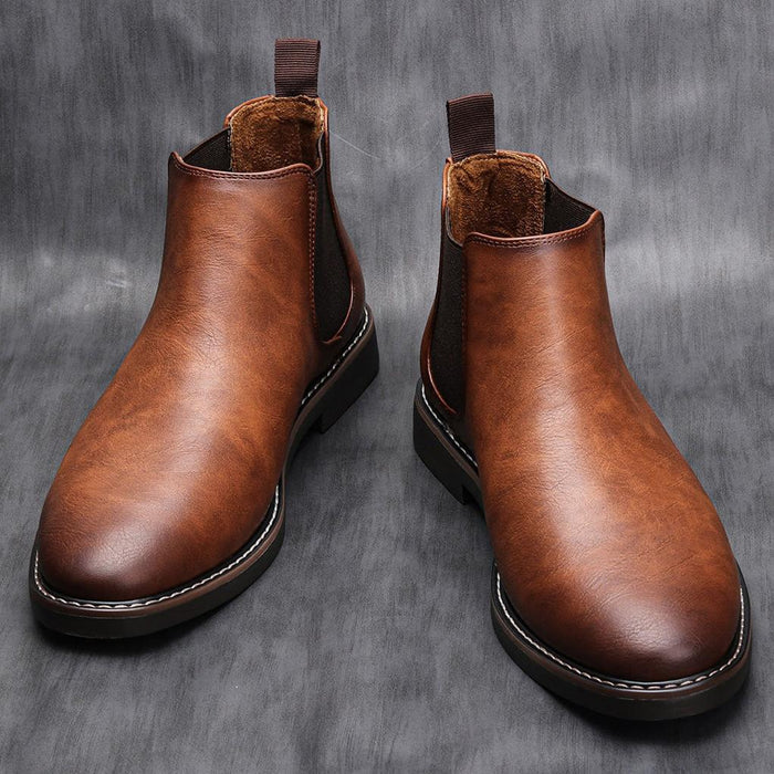 Herr Chelsea Boots med Elastiska Sidopaneler och Dragögla