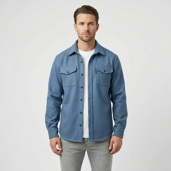 Herr Overshirt med Bröstfickor Lång Ärm för Vardag