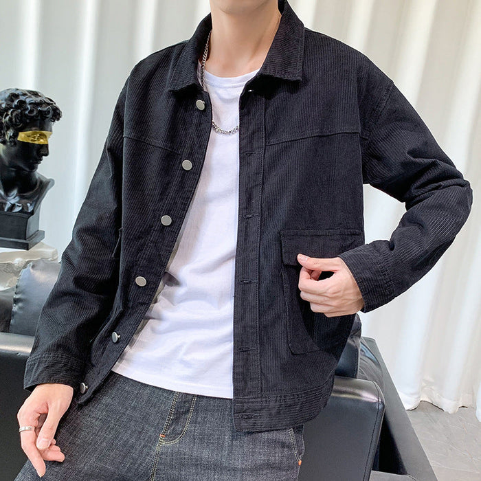 Herr Manchesterjacka med Overshirtskärning och Fickor