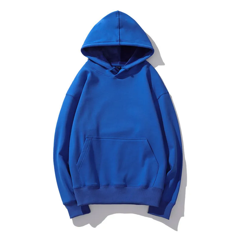 Oversized enfärgad fleecehuvtröja för män