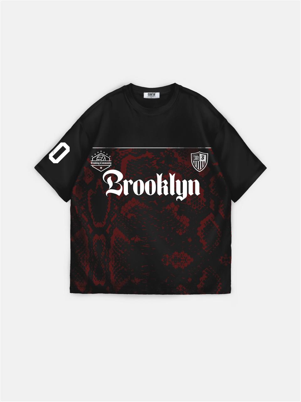Oversize Brooklyn T-shirt - Svart och Bordeaux