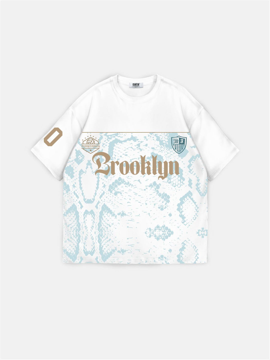 Oversize Brooklyn T-shirt - Ecru och Turkos