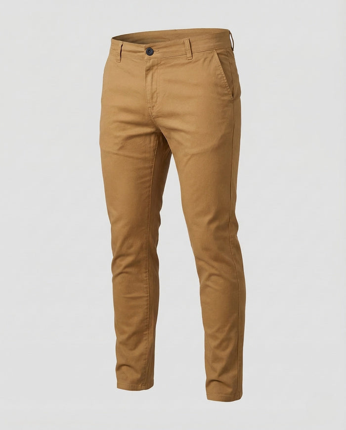 Herr Slim Fit Chinobuxor med Stretch och Knappgylf