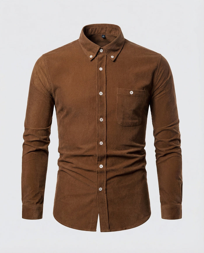 Herr Manchesterskjorta Knäppkrage Slim Fit för Kontor