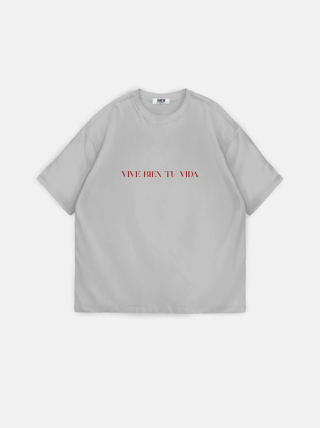 Oversize "Vive Bien Tu Vida" T-Shirt - Grå