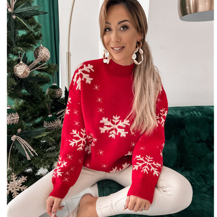 Ella | Fluffig jultröja dam med snöflingor