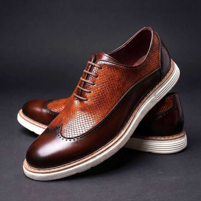 Herr Wingtip Oxford Brogueskor med Dämpande Sula