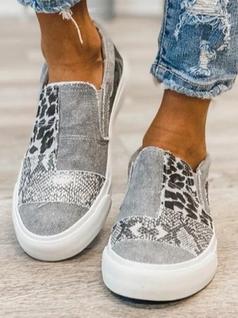 Dam Sneakers med Lågskaft och Patchmönster för Vardag