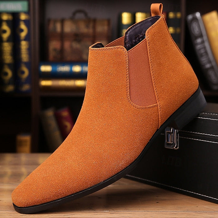 Herre Chelsea Boots med Elastiska Sidopaneler och Ankelhög Passform