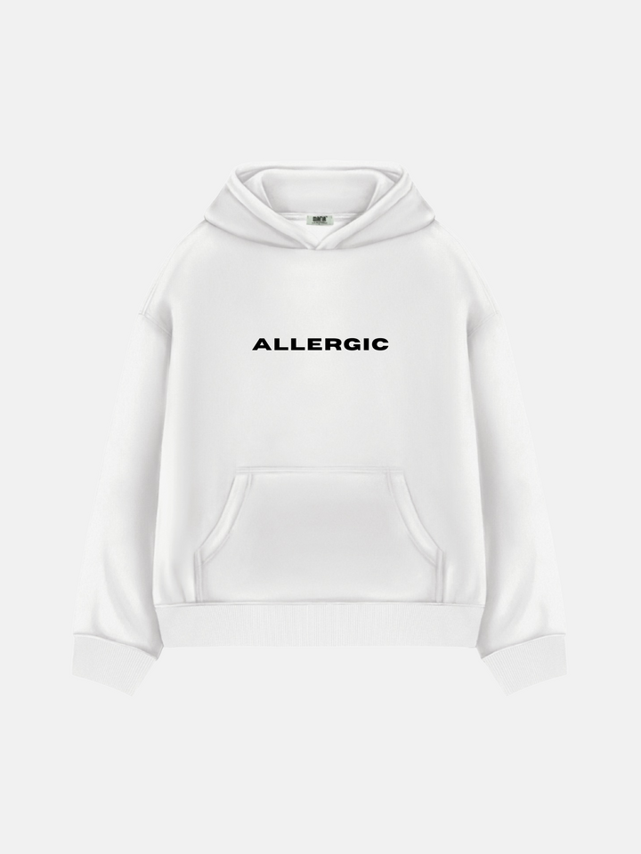 Oversize Allergisk Hoodie - Vit