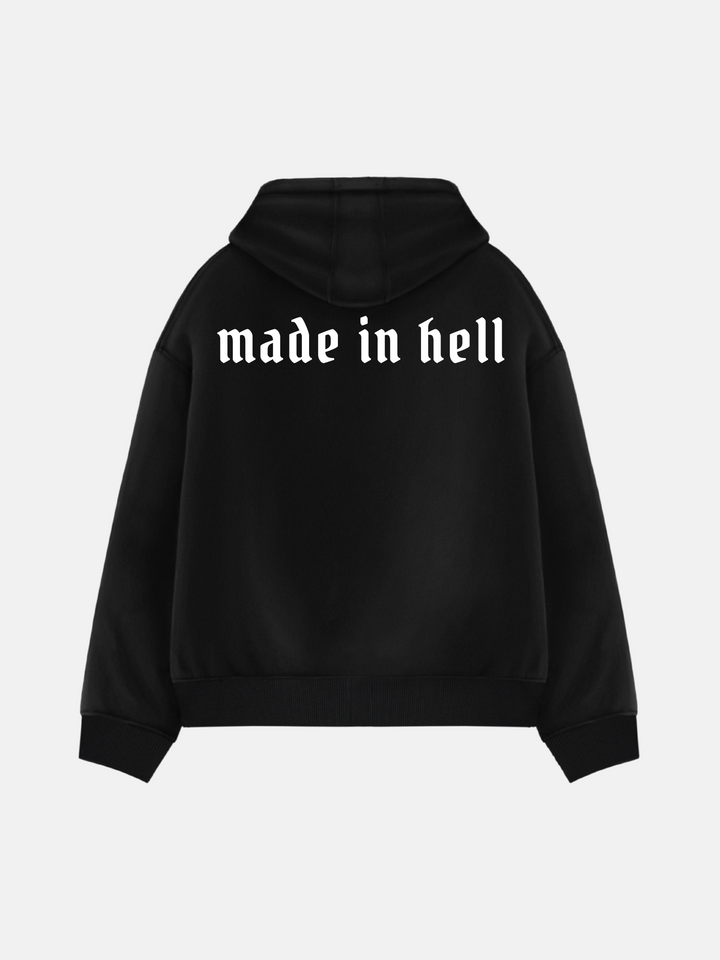 Oversize Made in Hell Hoodie - Svart