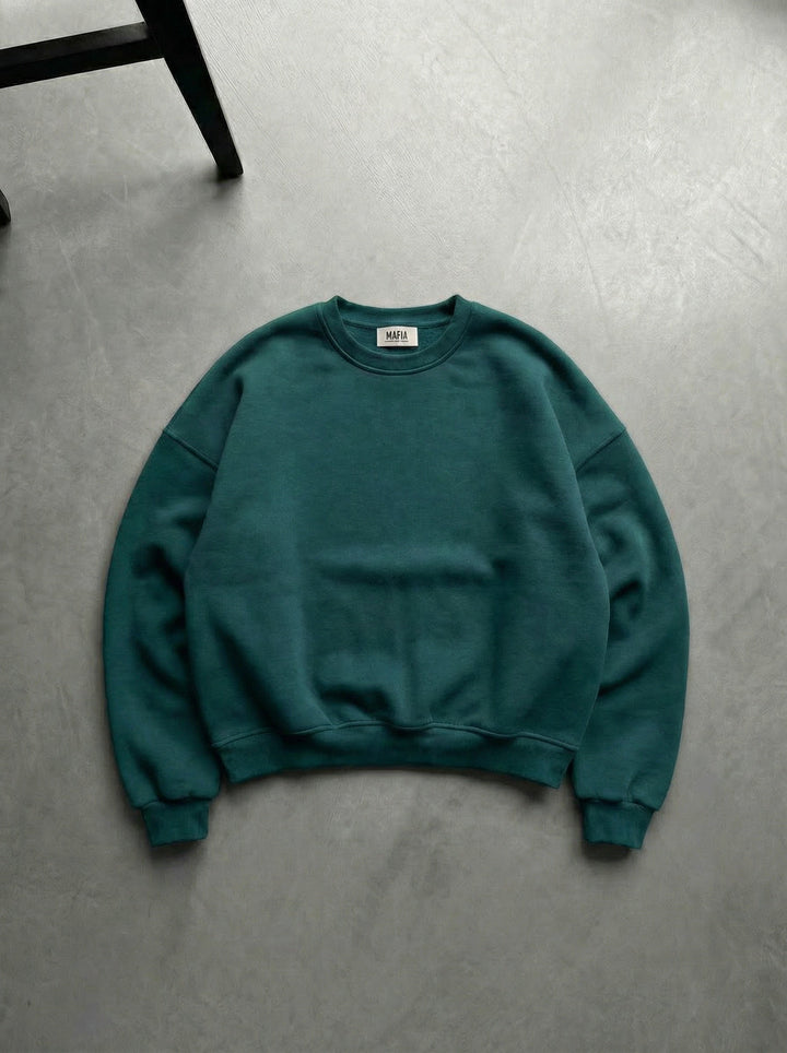Oversize Basic Tröja - Havsgrön