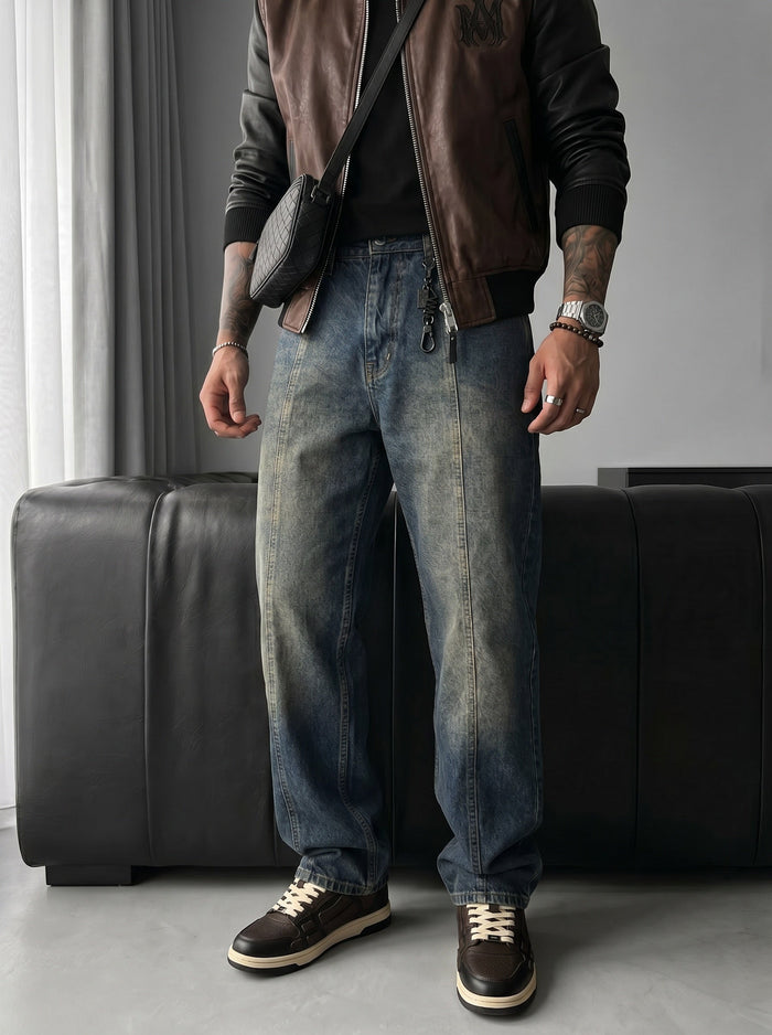 Front Line Baggy Jeans - Mörkblå
