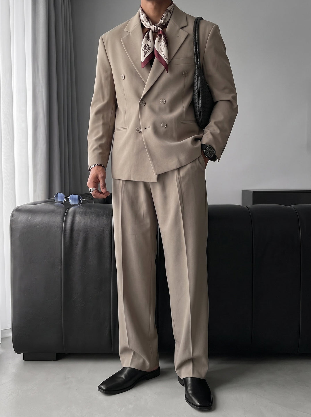 Överdimensionerad Skräddarsydd Kostym - Beige