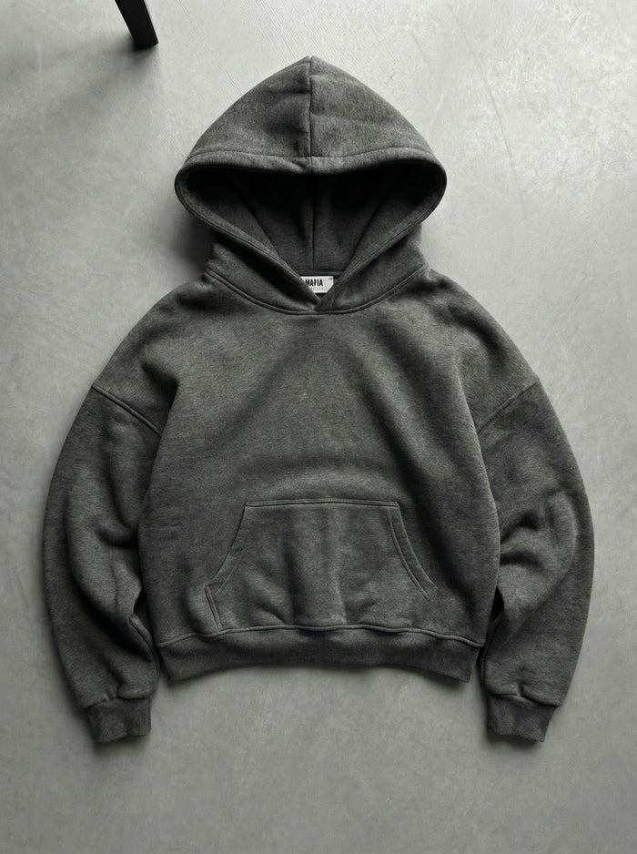 Oversize Basic Hoodie - Antracit Melange