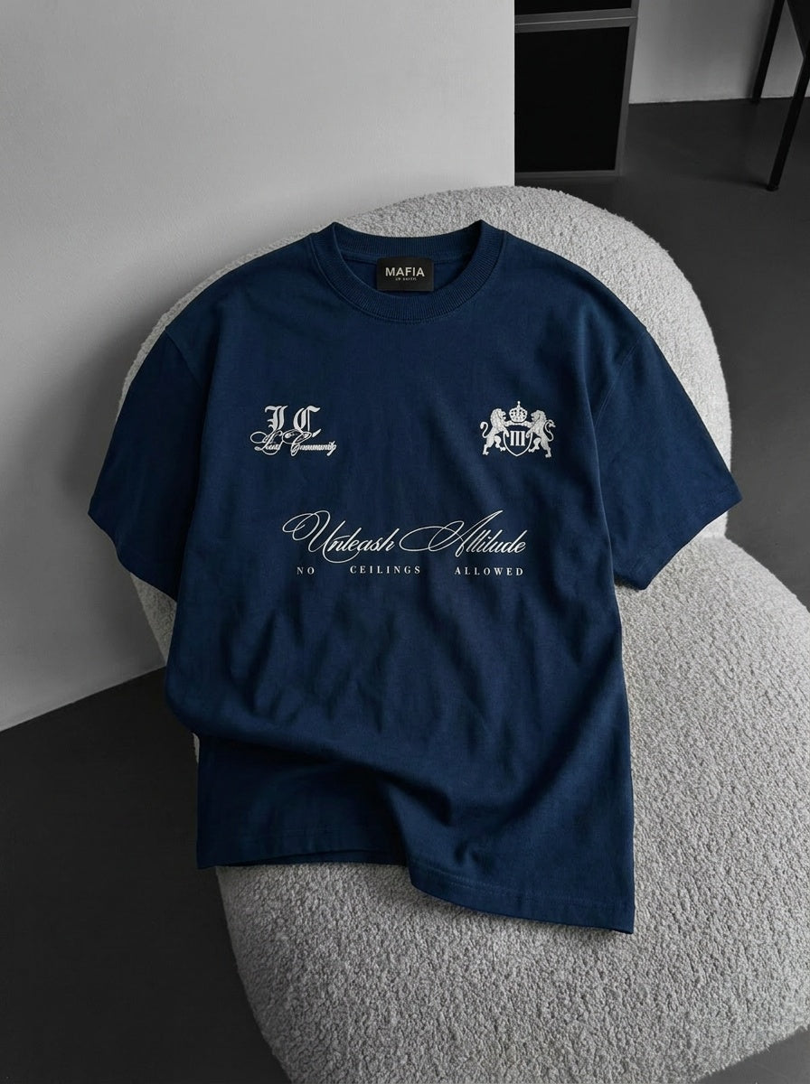Oversize Lokal T-shirt - Navy Peony