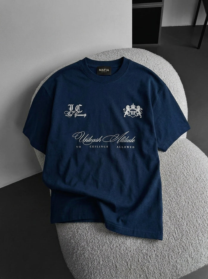 Oversize Lokal T-shirt - Navy Peony