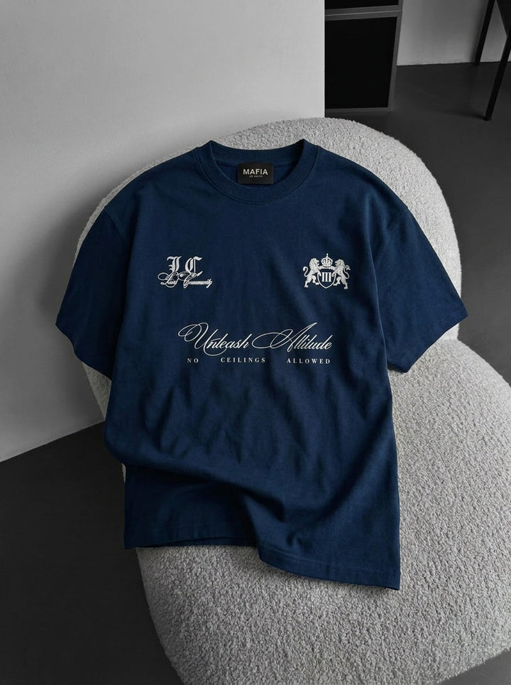 Oversize Lokal T-shirt - Navy Peony
