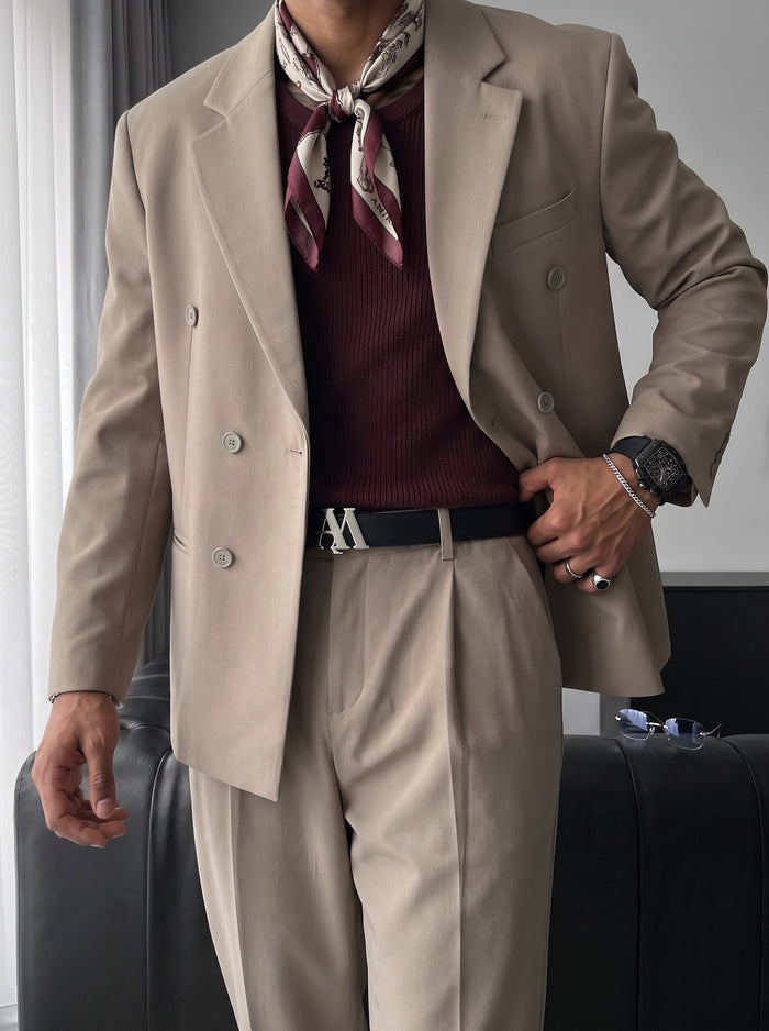Överdimensionerad Skräddarsydd Kostym - Beige