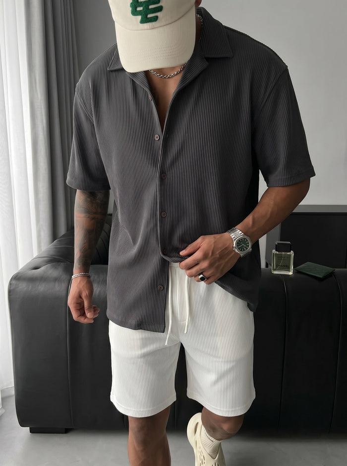 Oversize Cord Skjorta - Antracit