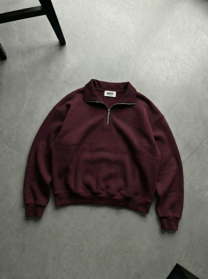 Oversize Halvdraget Polo Sweatshirt - Port Royale