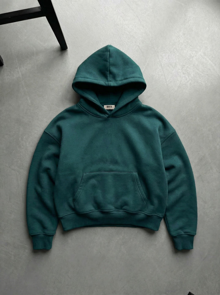 Oversize Basic Hoodie - Havsgrön