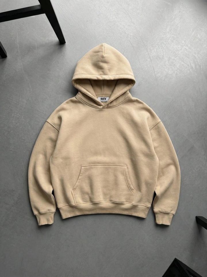 Oversize Basic Hoodie - Beige