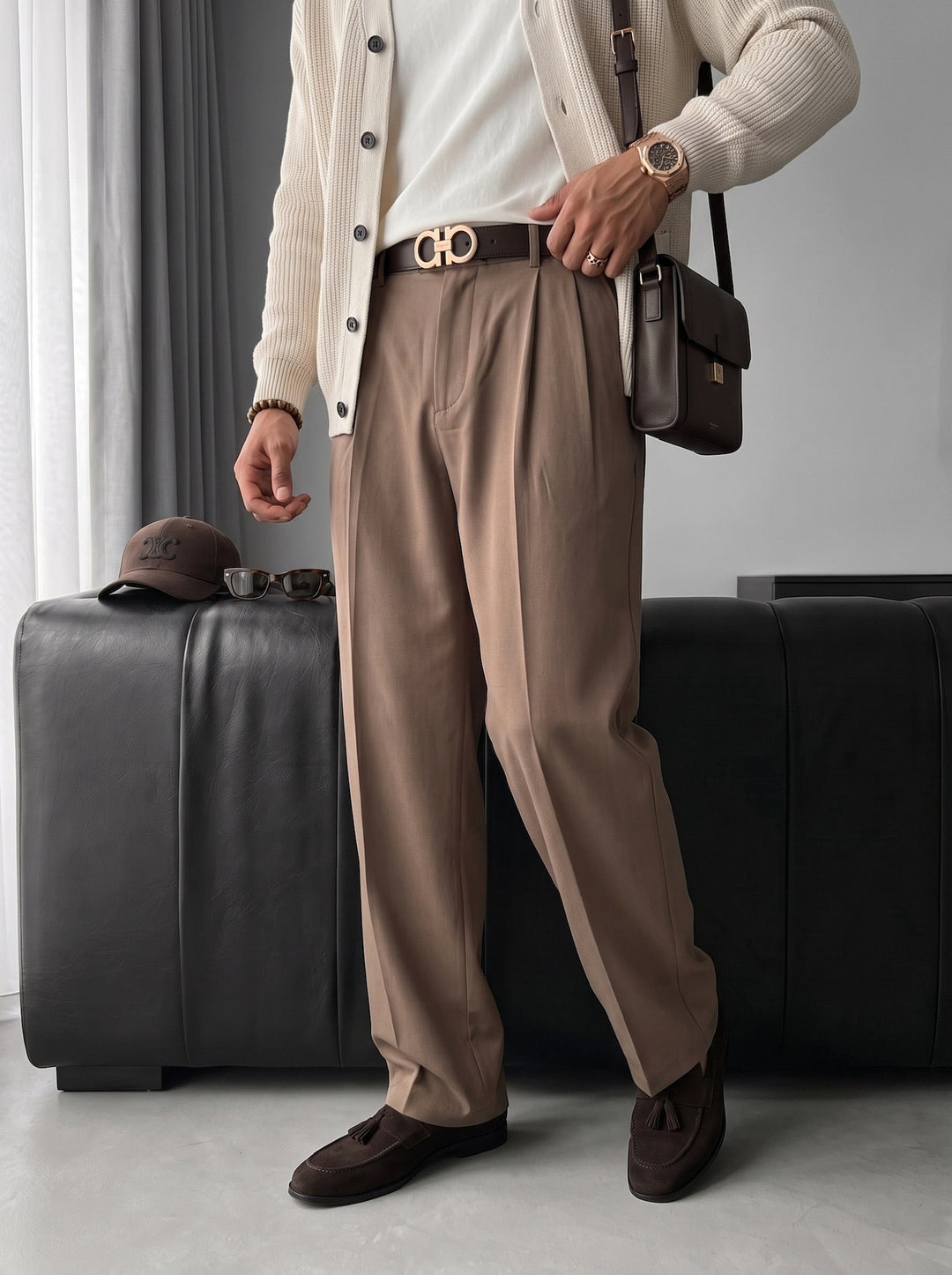 Baggy Chino Byxor - Kamel