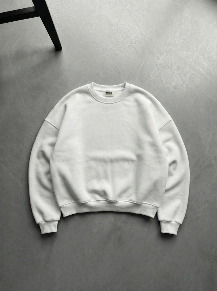 Oversized Basic Tröja - Vit