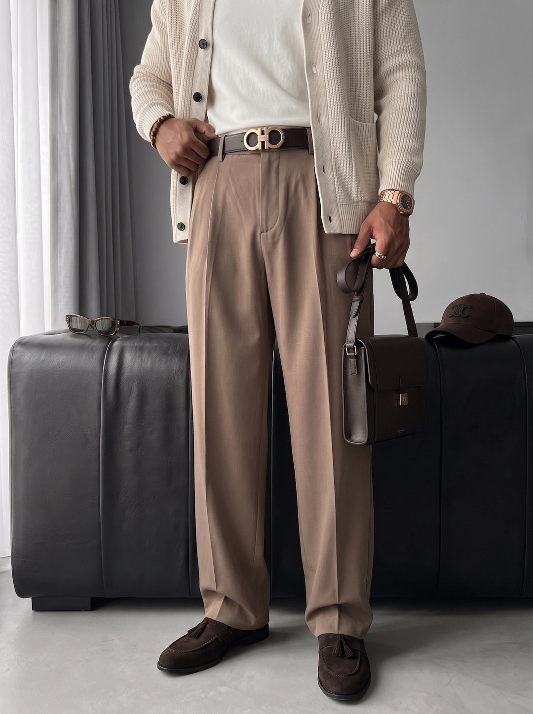 Baggy Chino Byxor - Kamel
