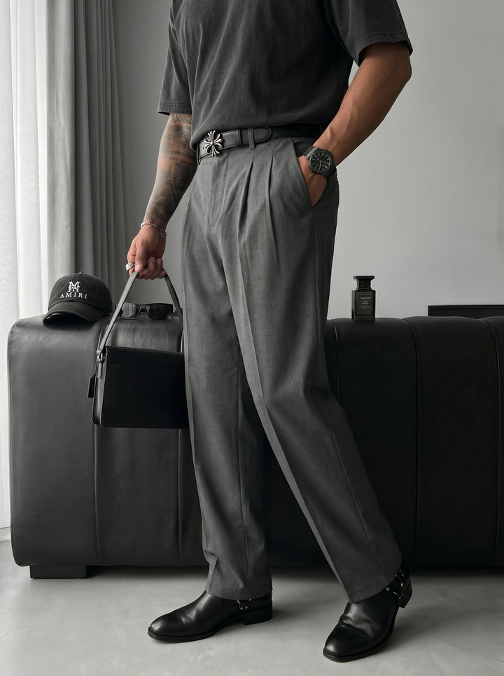 Baggy Chino Byxor - Antracit