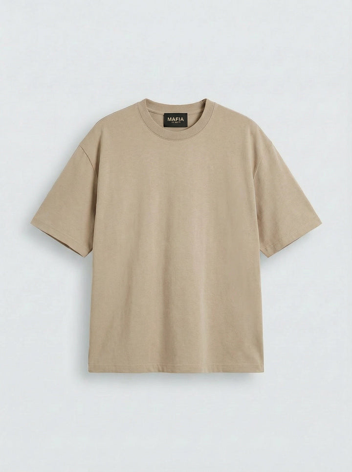 Oversize Basic T-Shirt - Beige