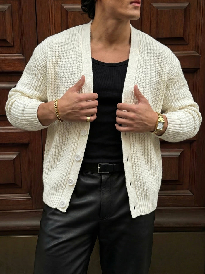 Oversize Crop Cardigan - Ecru