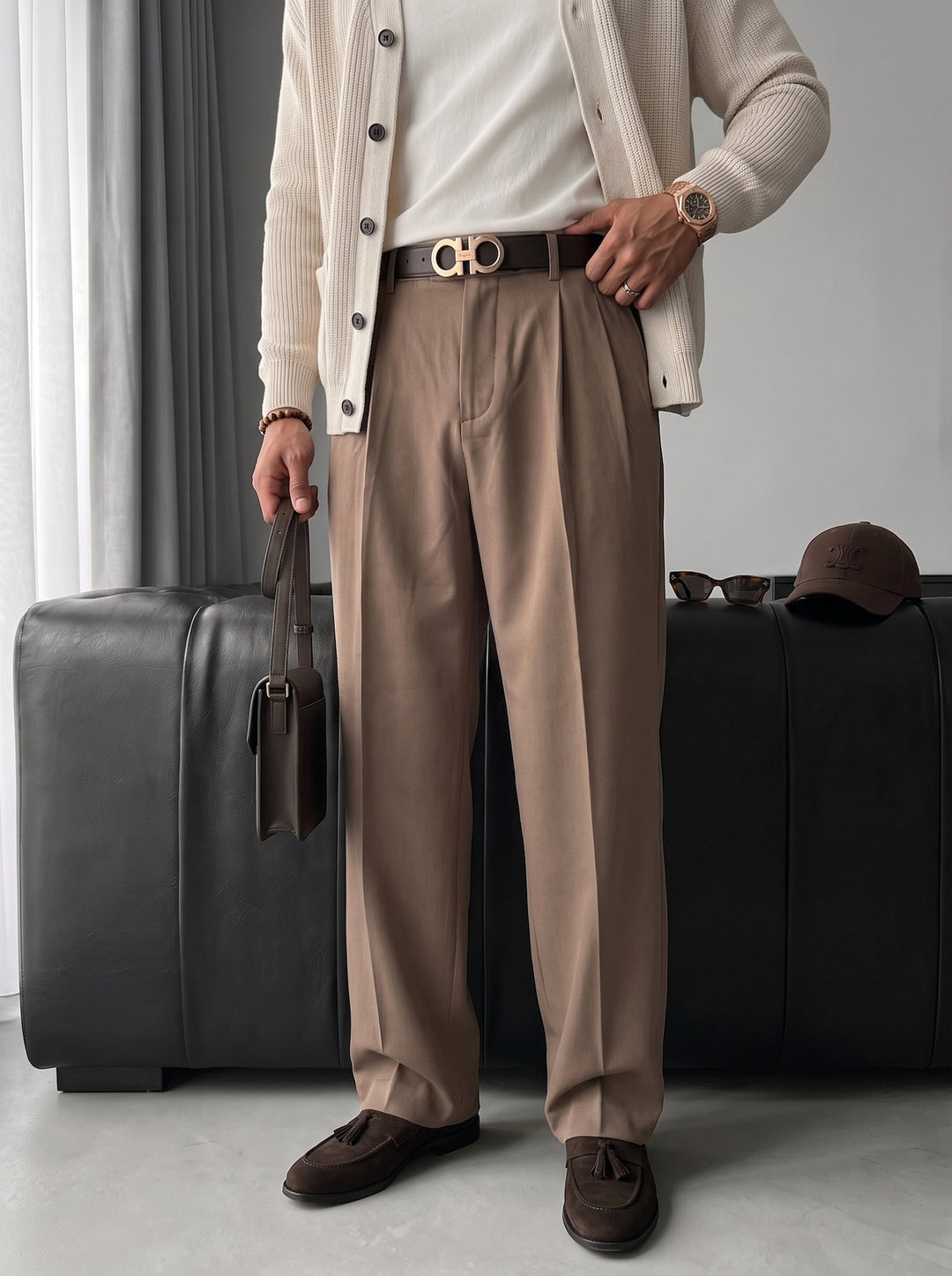 Baggy Chino Byxor - Kamel