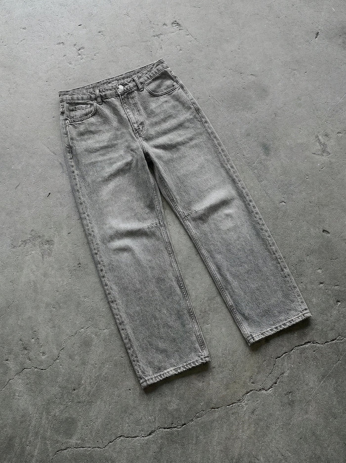 Baggy Stitched Jeans - Antracit