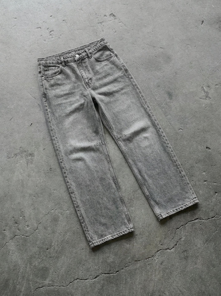 Baggy Stitched Jeans - Antracit