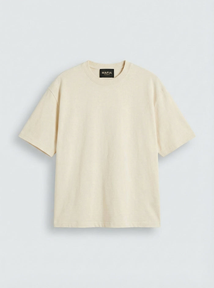 Oversize Basic T-Shirt - Antik Vit