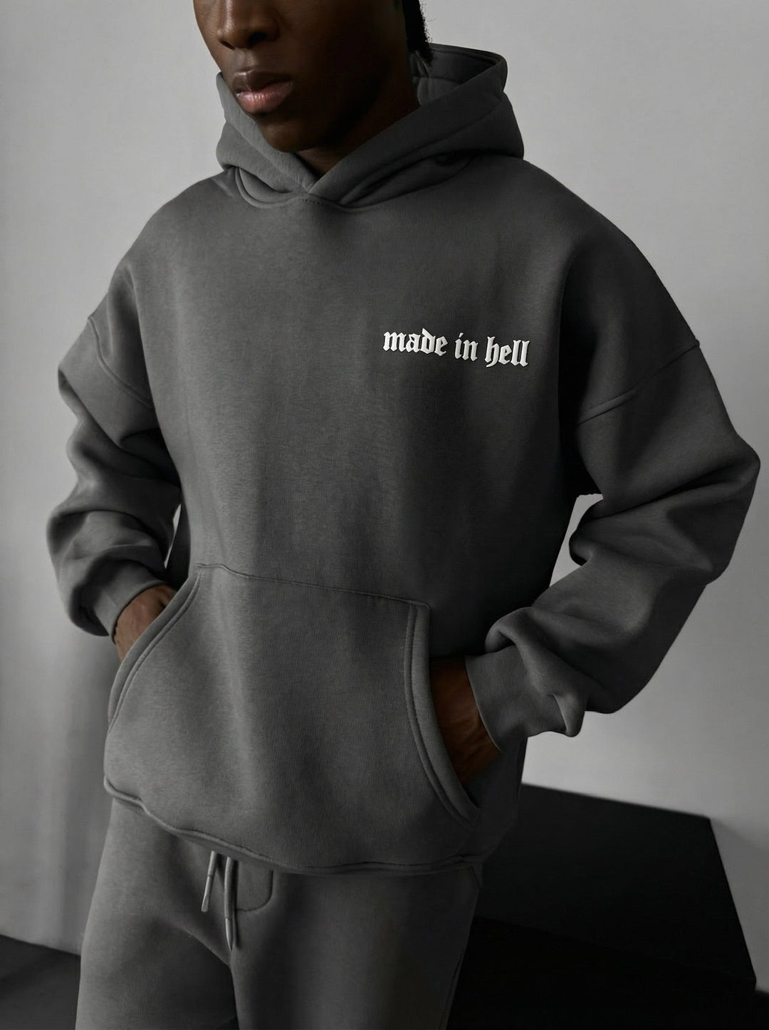 Oversize Made in Hell Hoodie - Antracit