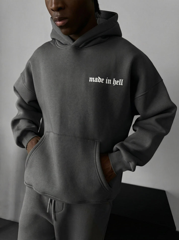 Oversize Made in Hell Hoodie - Antracit