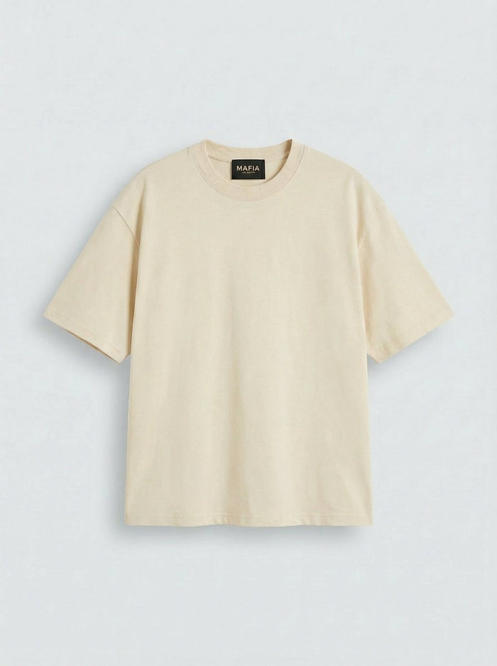 Oversize Basic T-shirt - Ljus Beige