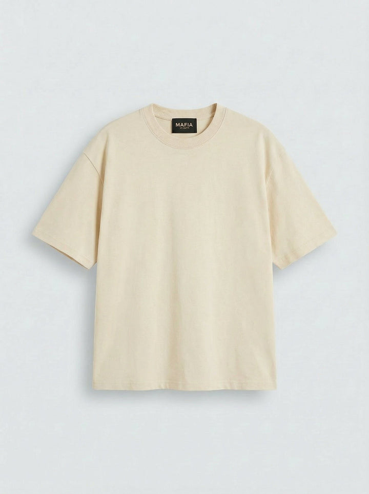 Oversize Basic T-shirt - Ljus Beige