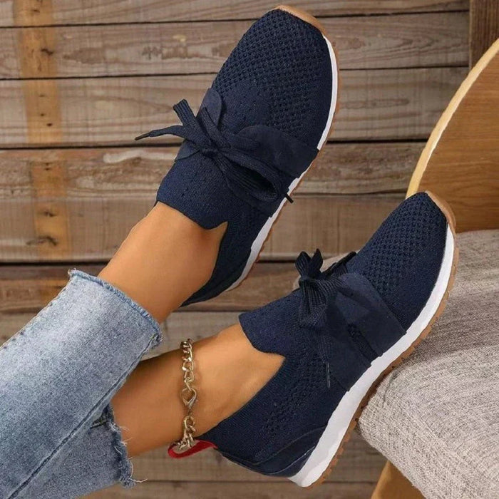 Dam Sneakers med Rosettdetalj och Ortopedisk Sula