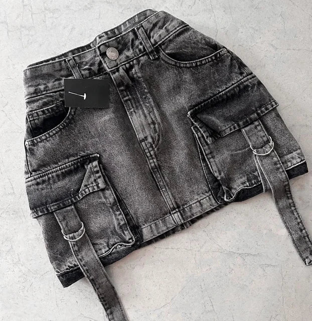 Dam Jeanskjol med Flera Fickor och Utilitydetaljer